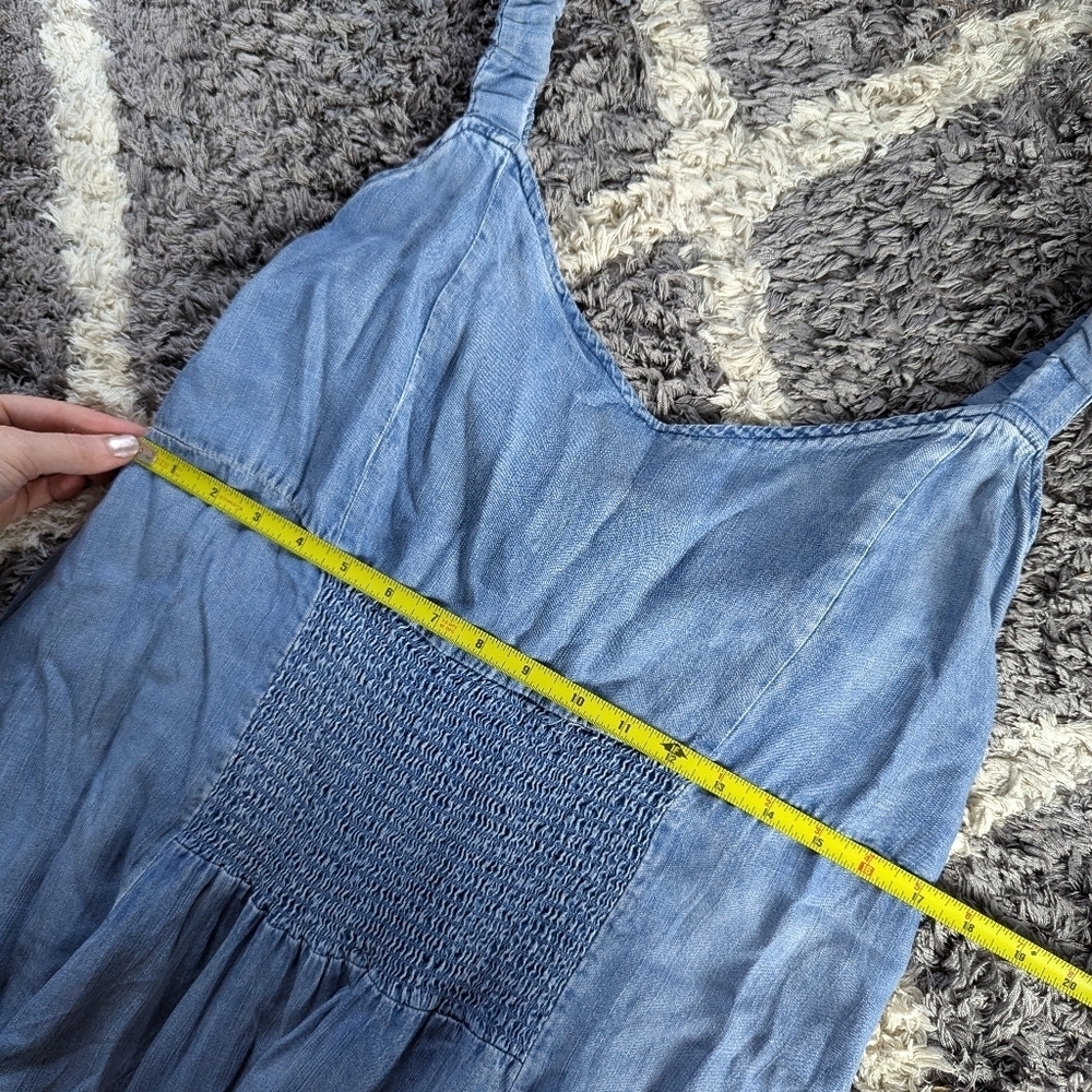 NWT White Birch Oversized Denim Overall Dress Elastic Paneling Size L - Picture 9 of 10